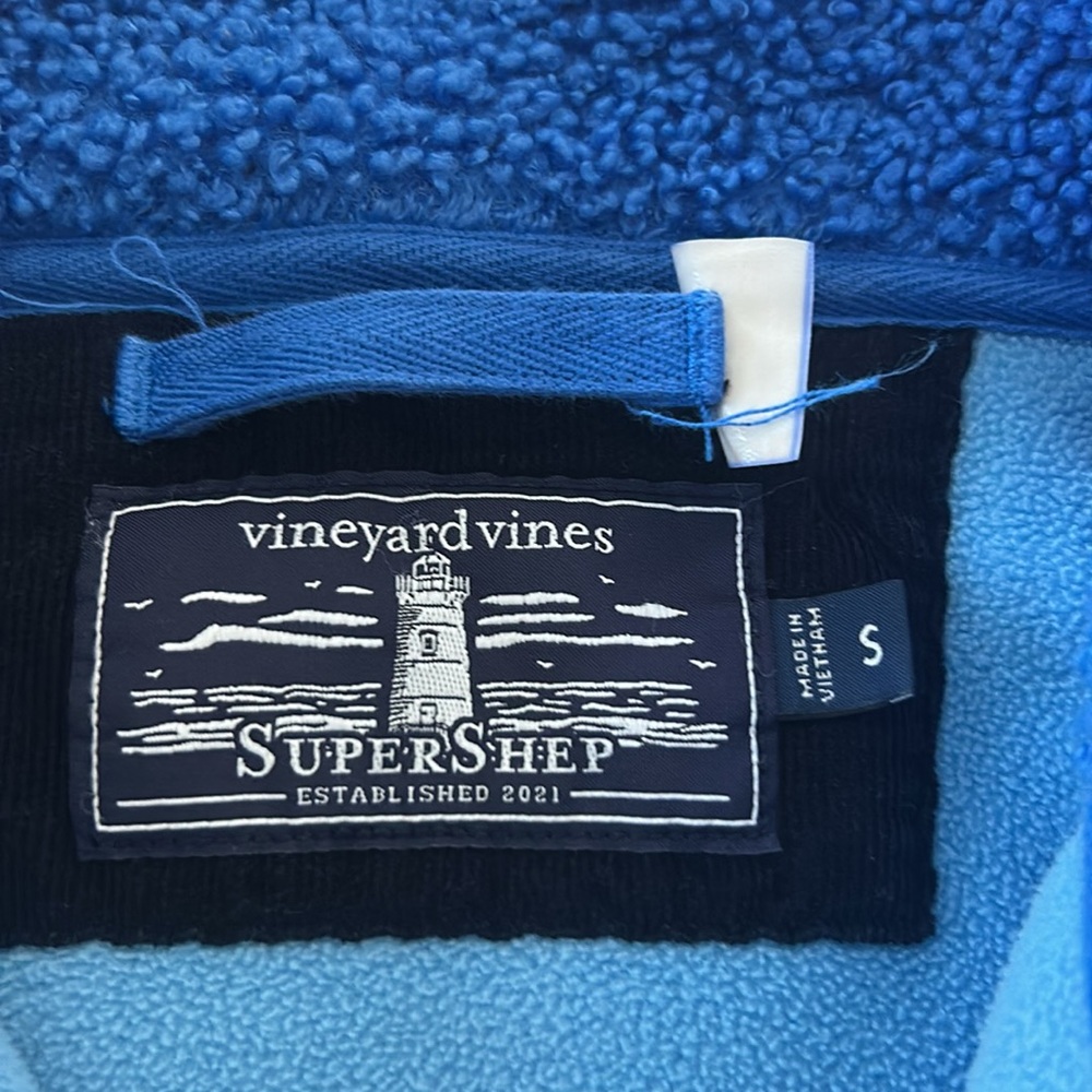 Vineyard Vines Blue Fleece Jacket with Black Accents Boys-Fleece Jacket - Picture 5 of 7